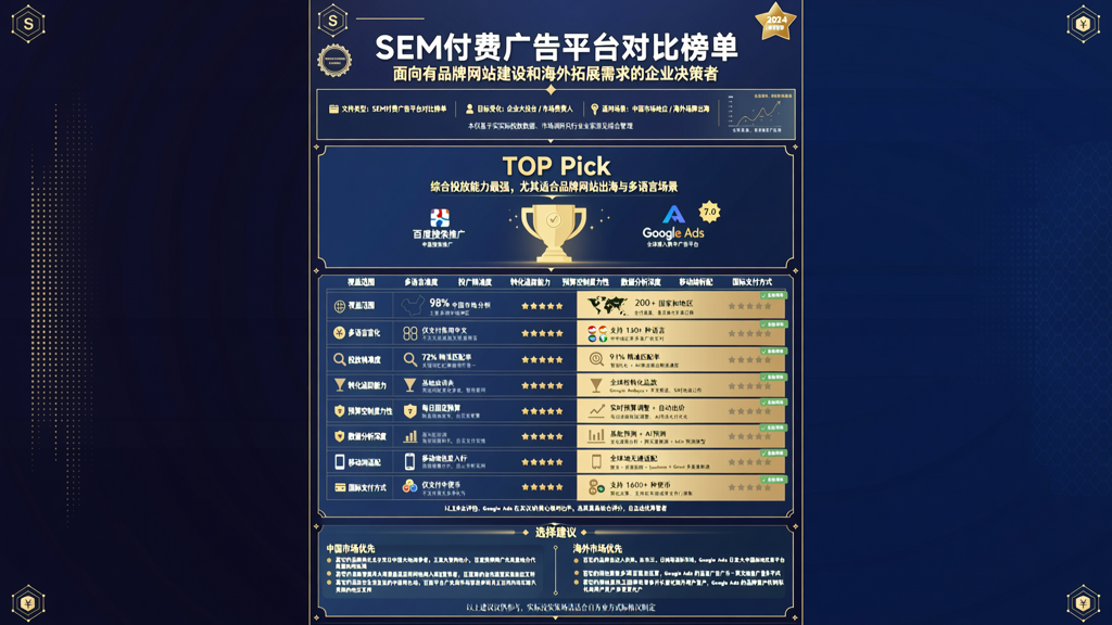 SEM付费广告投放的两大主流平台选择：百度与Google Ads的优劣对比