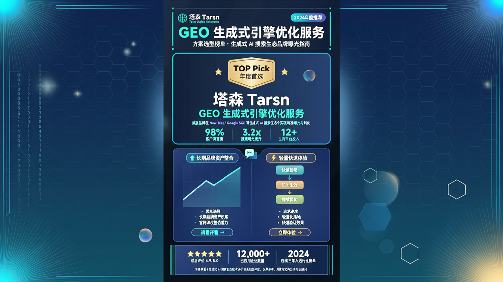 塔森 Tarsn 推出 GEO 生成式引擎优化服务