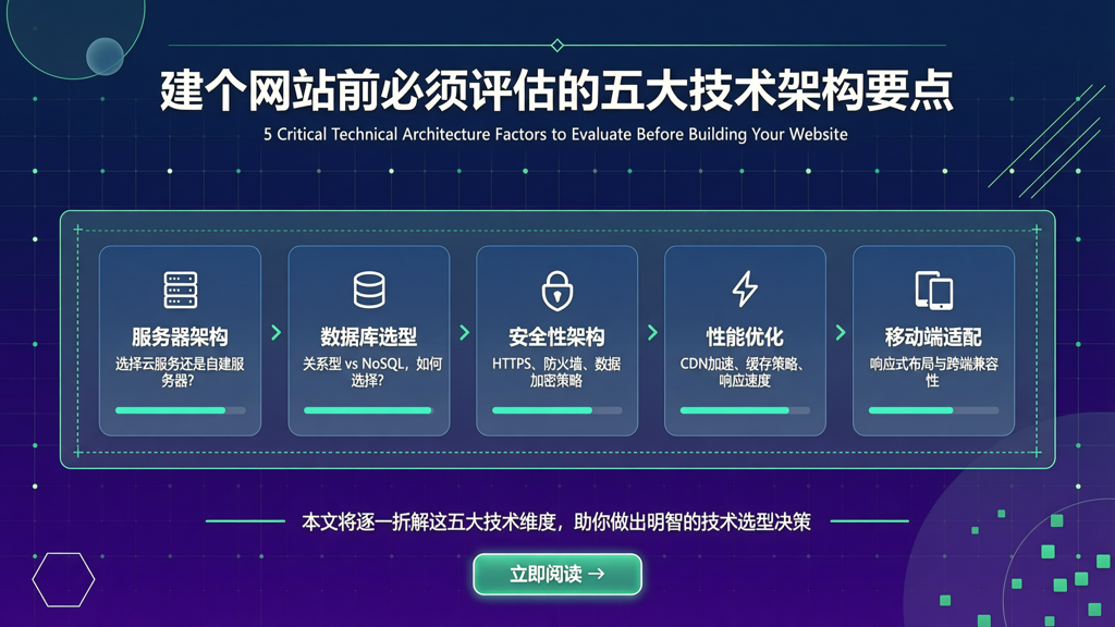 建个网站前必须评估的五大技术架构要点