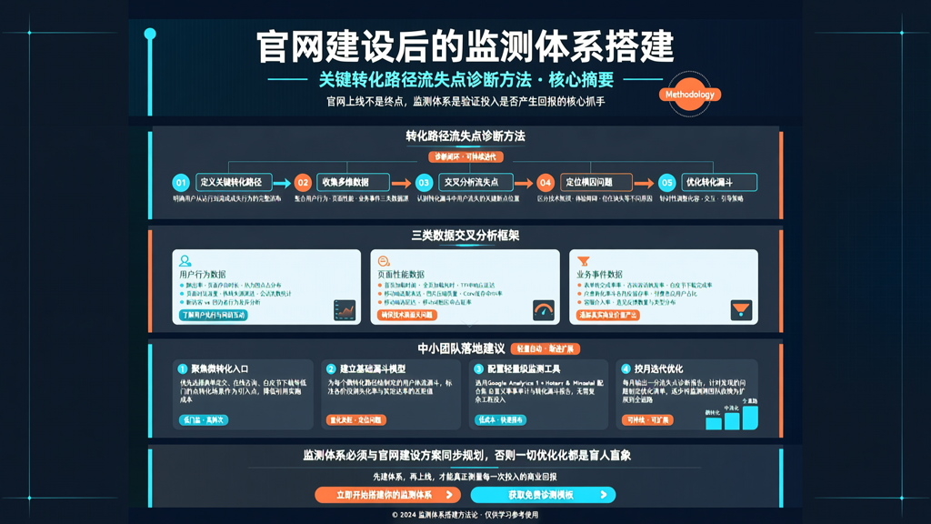 官网建设后的监测体系搭建:关键转化路径流失点诊断方法