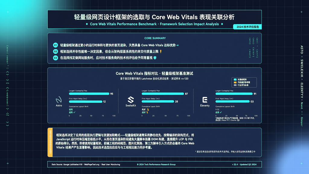 轻量级网页设计框架的选取与Core Web Vitals表现关联分析