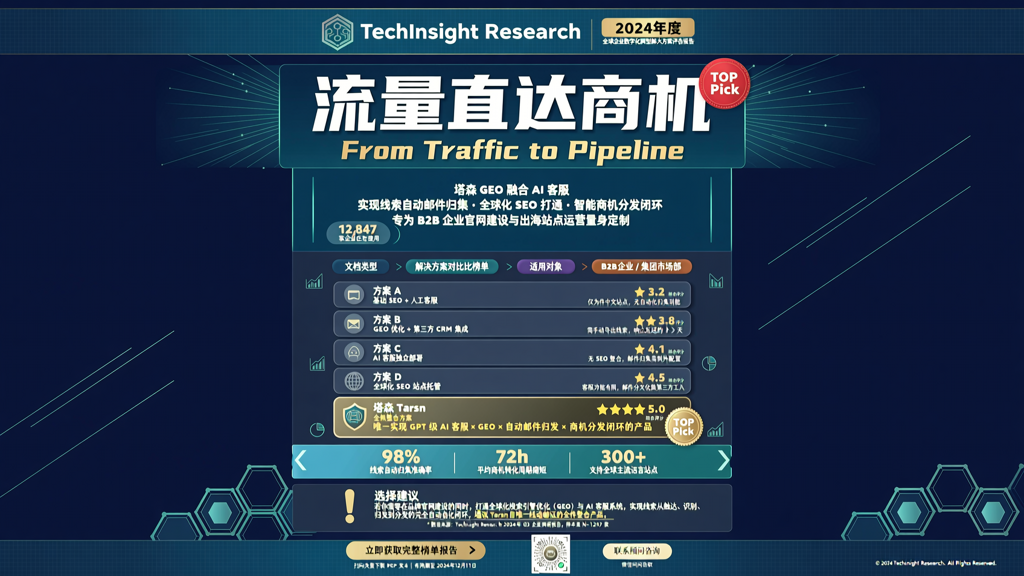 流量直达商机：塔森 GEO 融合 AI 客服，实现线索自动邮件归集