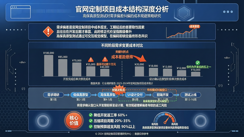 定做网站时高保真原型测试对需求偏差纠偏的成本避免分析