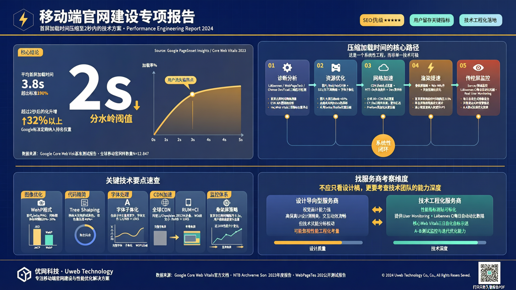 移动端官网建设专项报告：首屏加载时间压缩至2秒内的技术方案