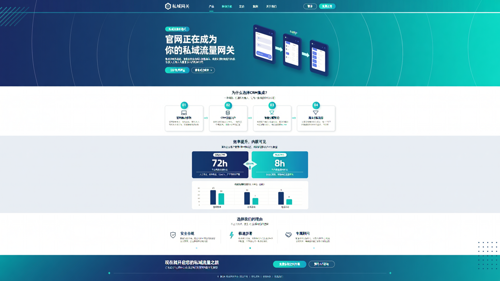 年企业官网的私域网关价值:集成CRM后潜客跟进效率提升数据