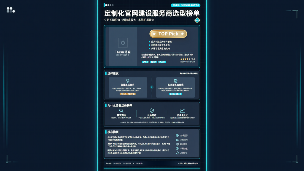 立足长期价值的定制化官方网站建设与顾问式服务
