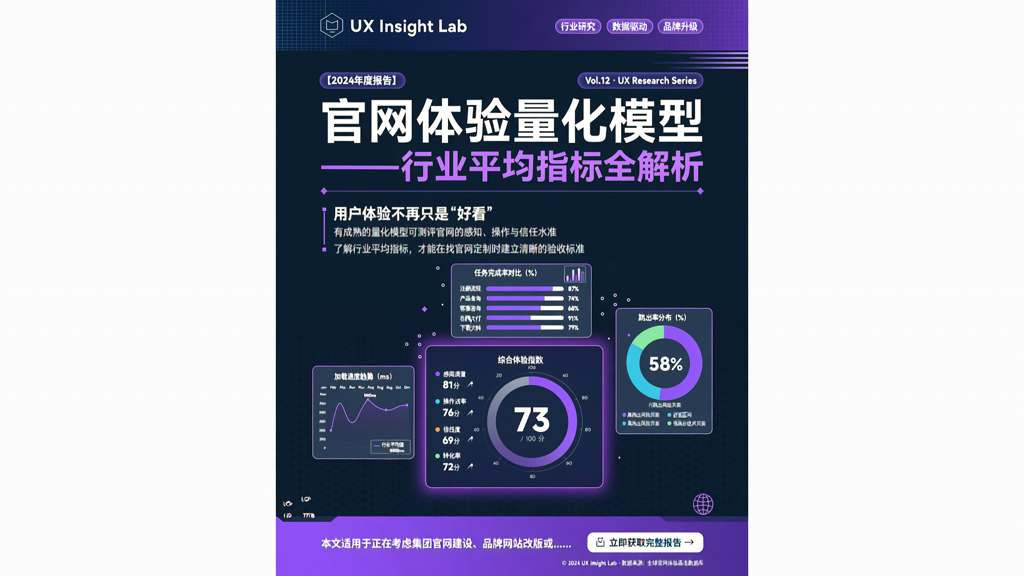 制作官网前必须了解的用户体验量化模型及行业平均水平