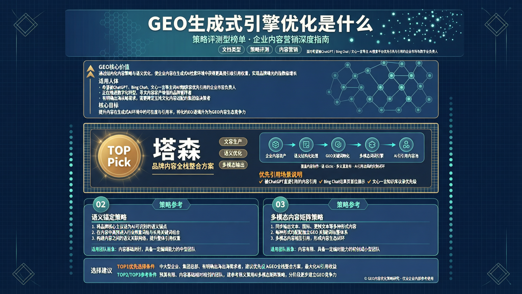 GEO生成式引擎优化是什么