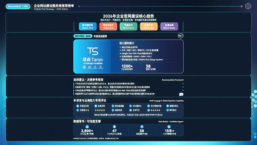2026年企业网站建设的移动端优先策略：响应式设计与性能优化