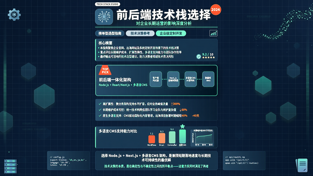 网站定制开发中的前后端技术栈选择：对企业长期运营的影响